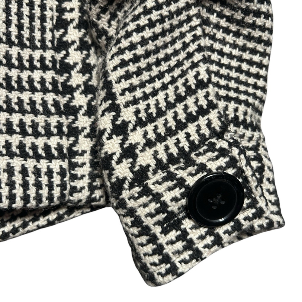 Nick &‎ Mo Black White Houndstooth Peacoat Jacket Women's Medium Double Breasted - Picture 11 of 16